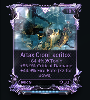 Artax Riven +Firerate +Toxin +Crit Dmg For Sale- 24 Hour auction ...