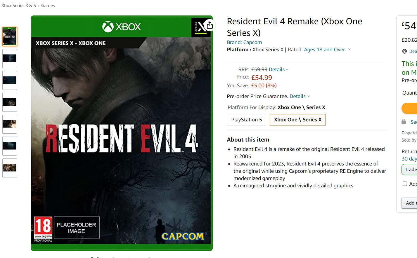 Resident Evil 4 Remake (PS4/PS5) - NOT SELLING GAME DISC