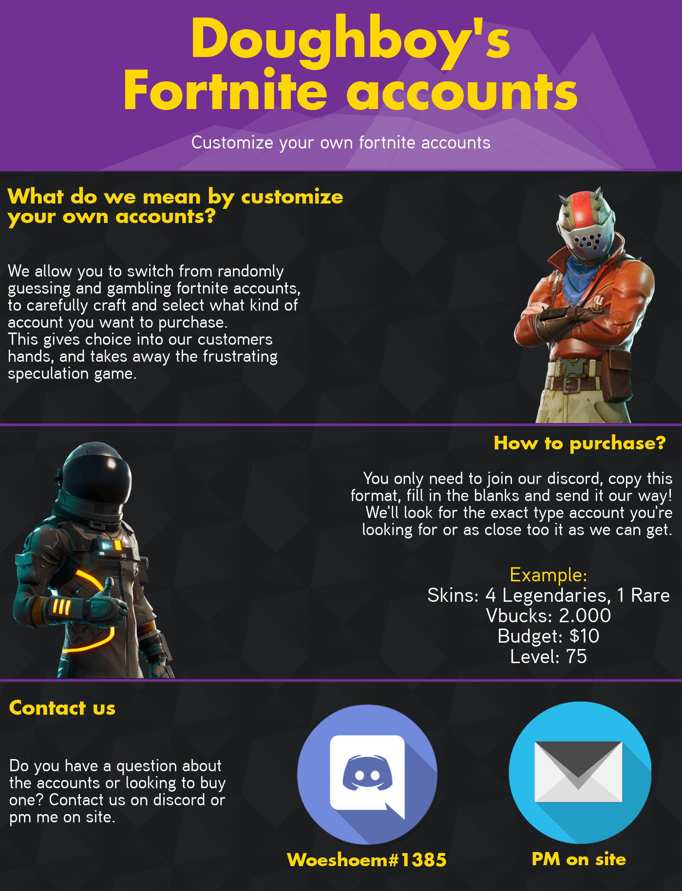 selling high end pc doughboy s custom fortnite accounts fast reliable vouched - discord fortnite fr pc