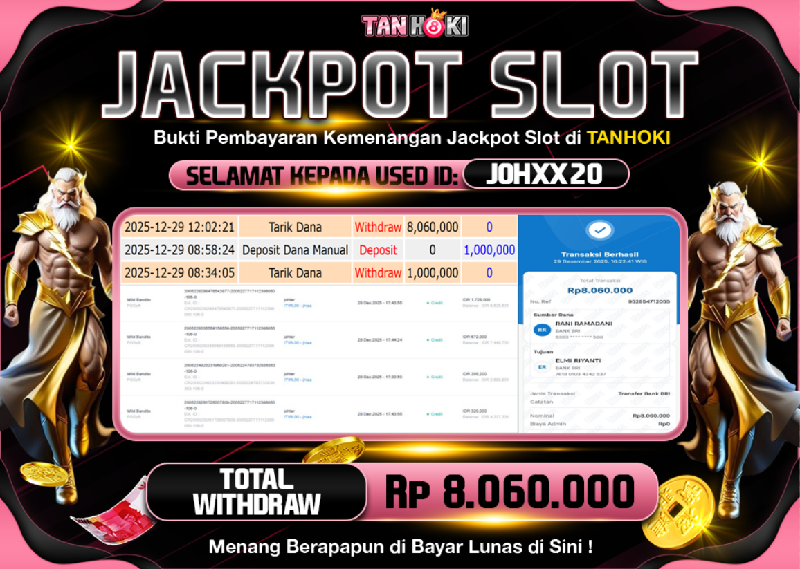 TANHOKI JACKPOT SLOT WILD BANDITO Rp..8.060.000,- LUNAS