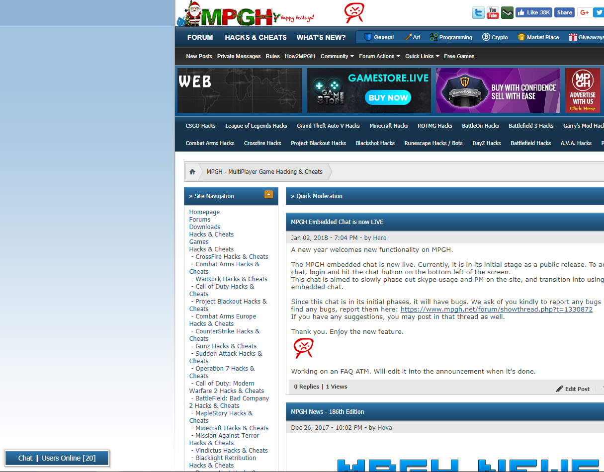 Mpgh Embedded Chat Is Now Live Mpgh Multiplayer Game Hacking And Cheats