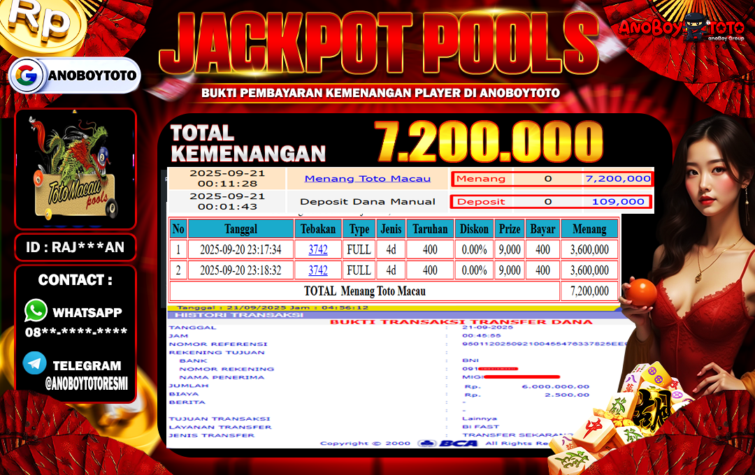 ANOBOYTOTO di Toto Macau 4D Season 3 RP.7.200.000 LUNAS