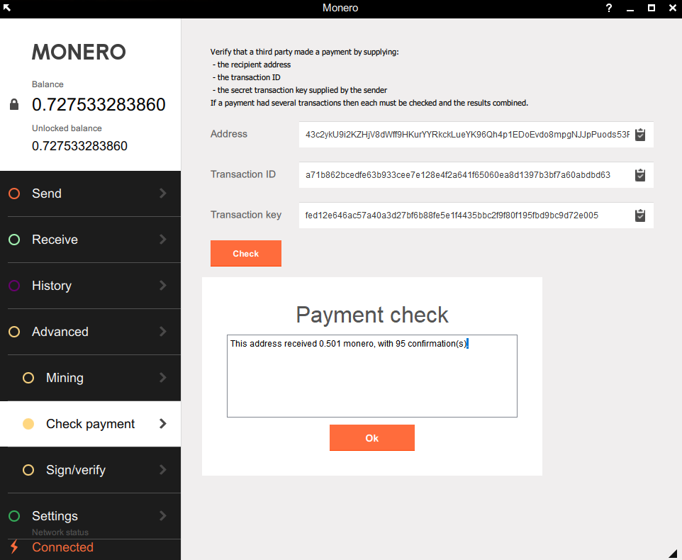 transaction not on monero blockchain