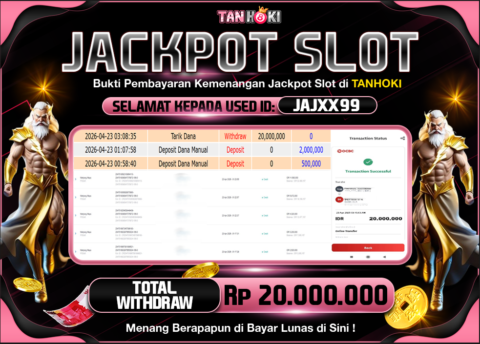 HAPPY JACKPOT MEMBER TANHOKI SLOT MAHJONG WAYS  Rp  20.000.000-, - LUNAS