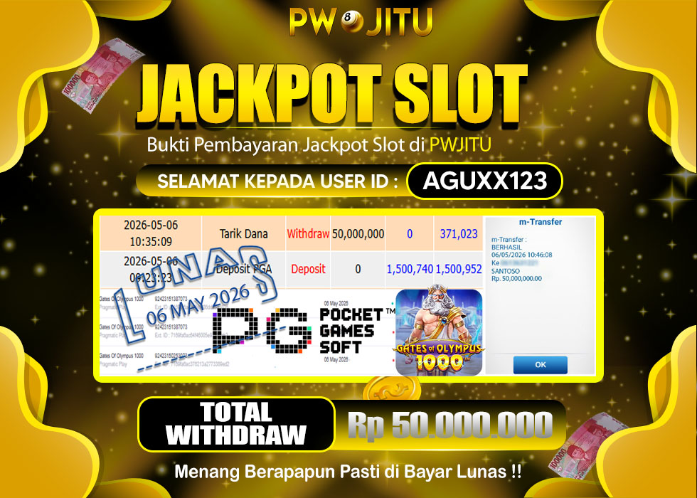 PWJITU JACKPOT SLOT GATES OF OLYMPUS 1000 Rp.50.000.000,- LUNAS