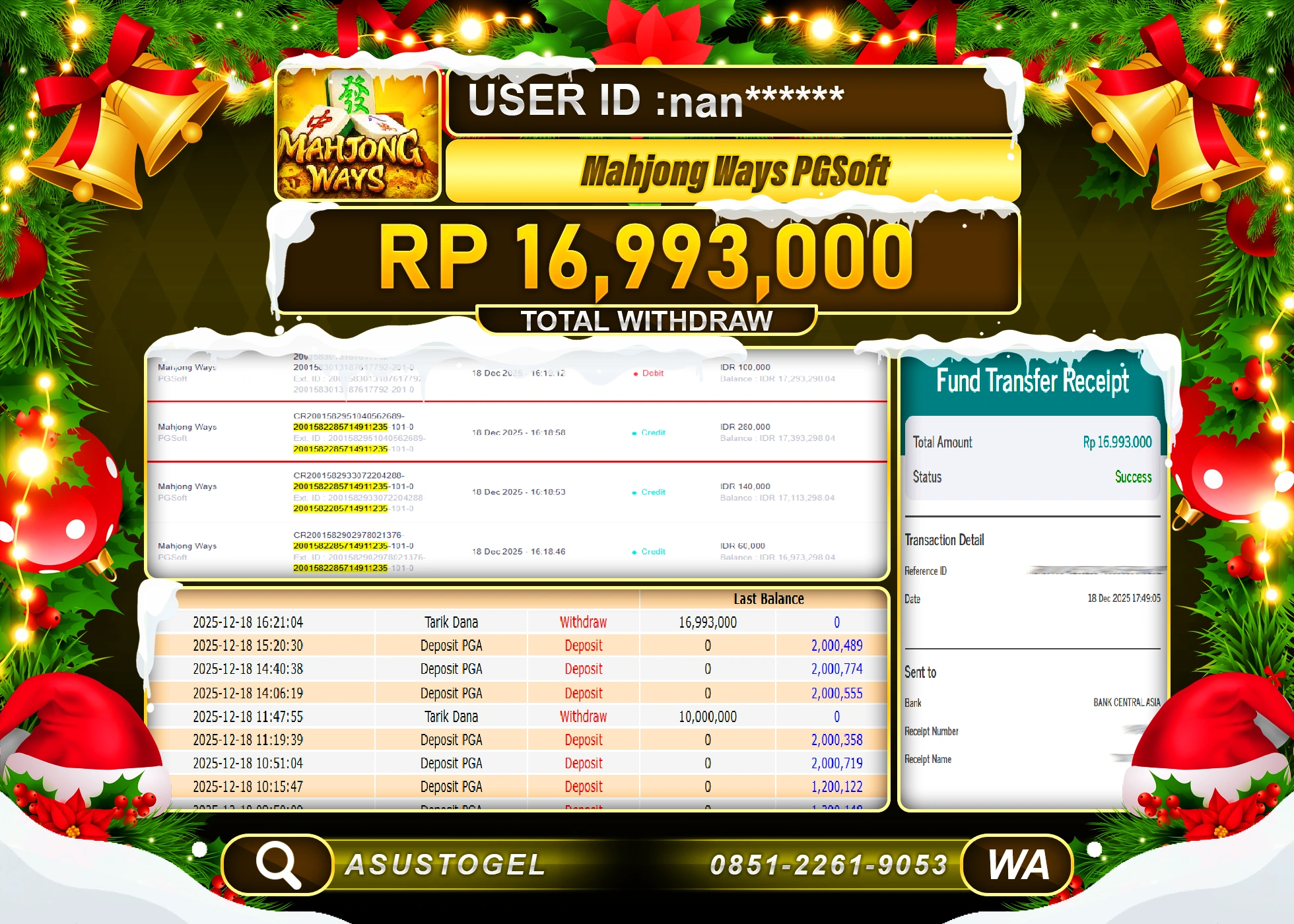 ASUSTOGEL KEMENANGAN DI SLOT MAHJONG WAYS SEBESAR 16,993,000 - RUPIAH LUNAS