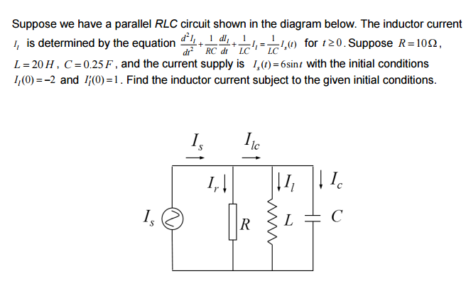 Solved: Suppose We Have A Parallel RLC Circuit Shown In Th... | Chegg.com
