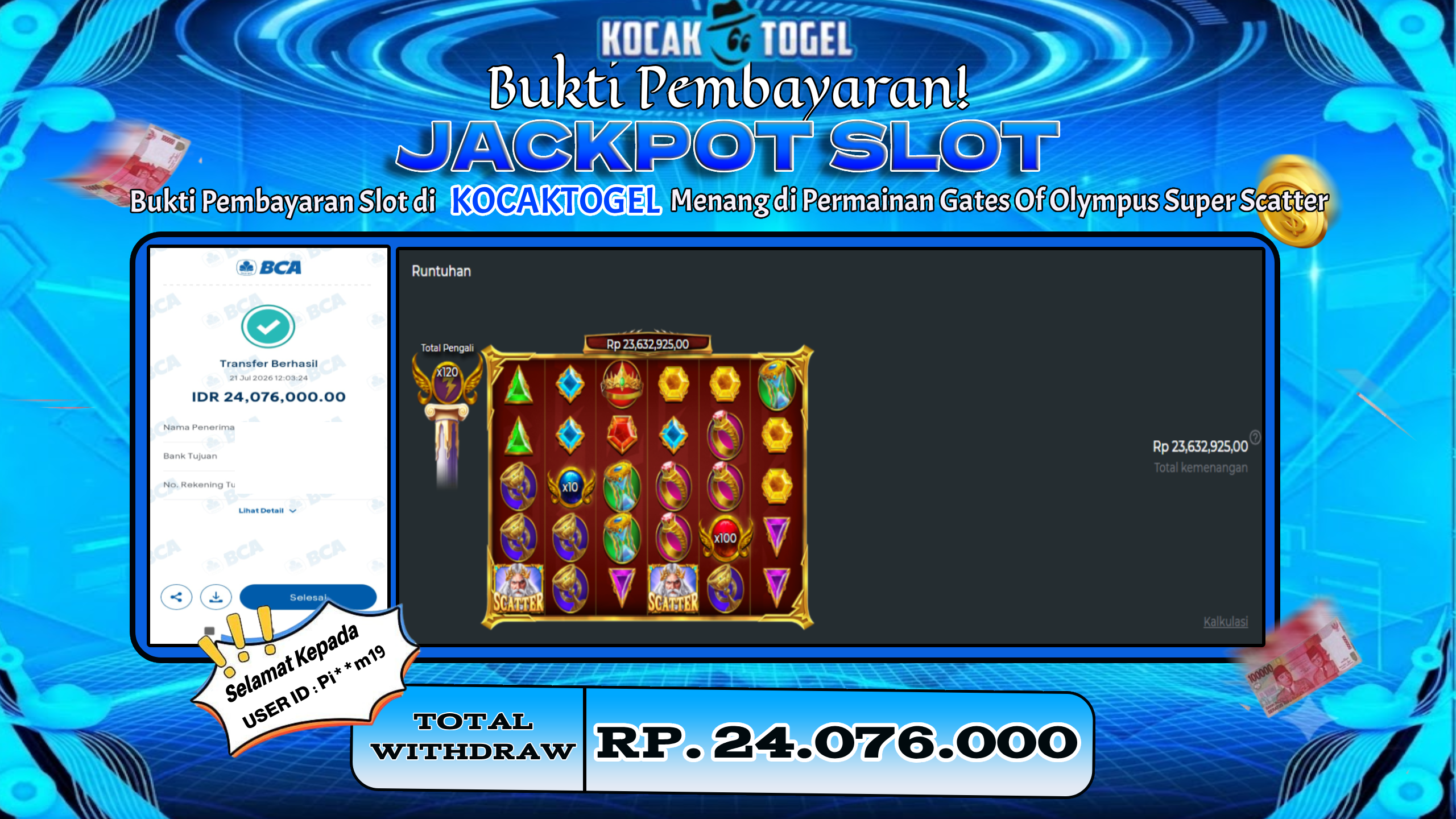 🏆 BUKTI KEMENANGAN Gates Of Olympus Super Scatter MEMBER KOCAKTOGEL  🏆