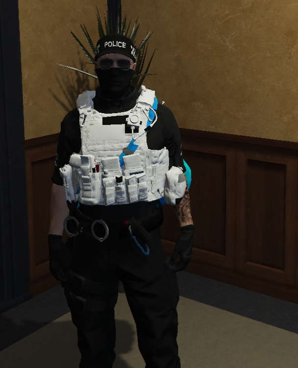 unable to place Police service belt and bodycam onto my characters ...