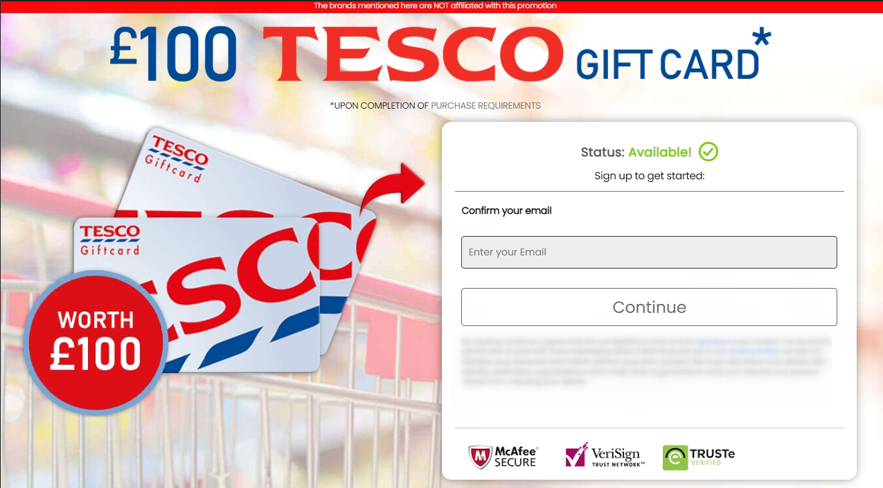 [Rewards] UK | Tesco Giftcard £100