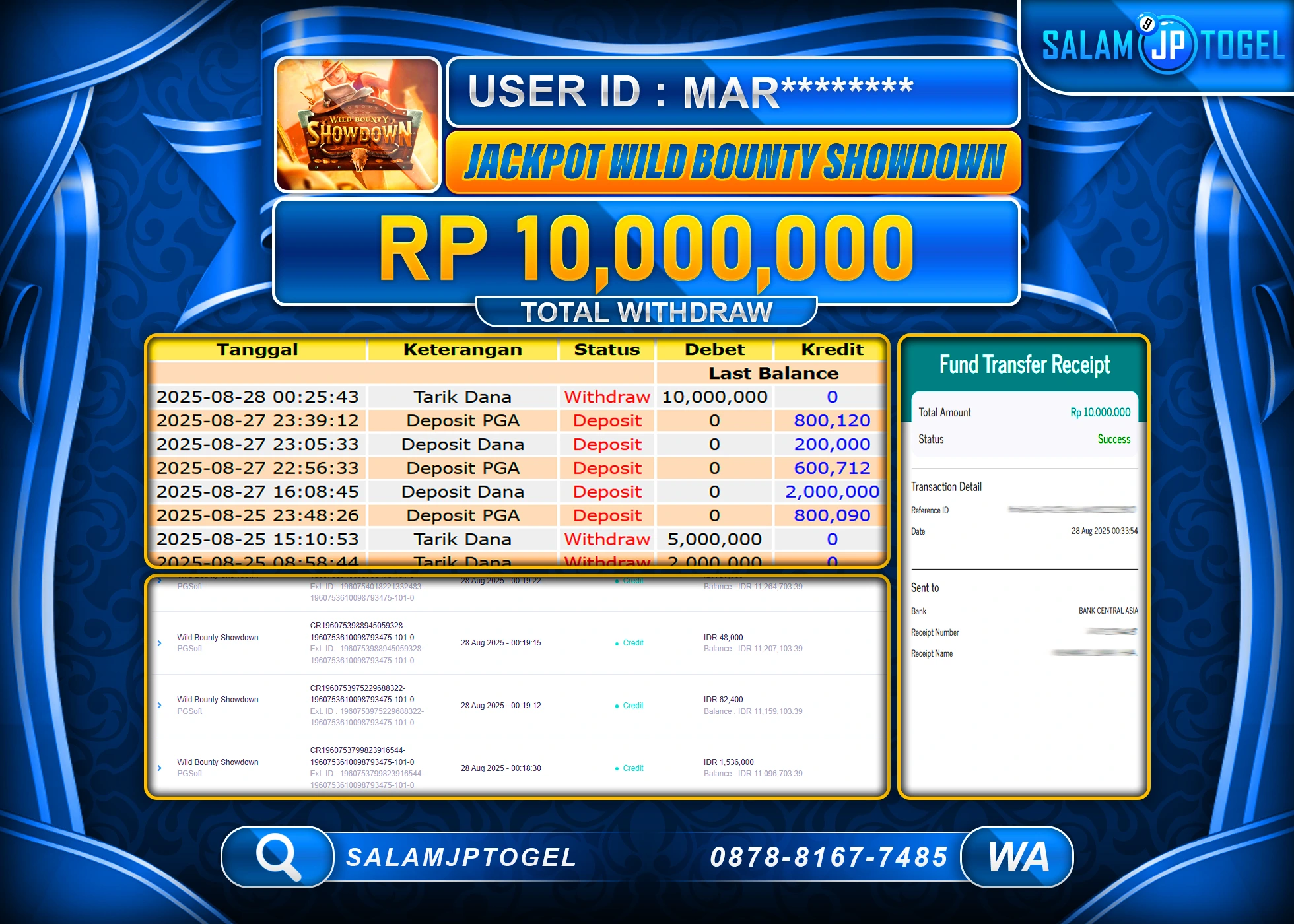 SALAMJPTOGEL MENANG WILD BOUNTY SHOWDOWN Rp.10,000,000