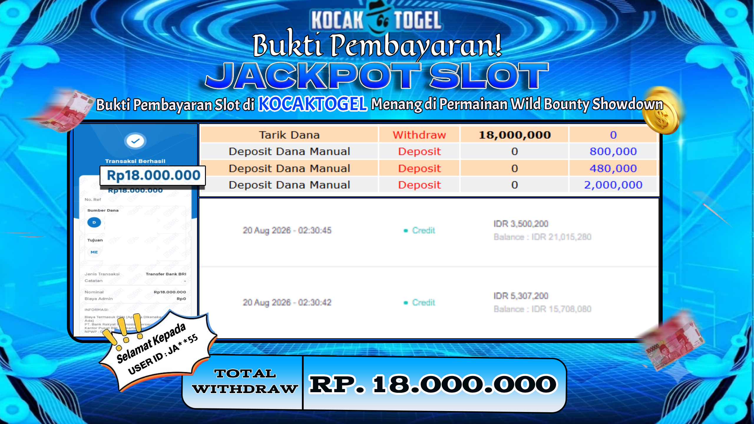 🏆 BUKTI KEMENANGAN Wild Bounty Showdown MEMBER KOCAKTOGEL  🏆