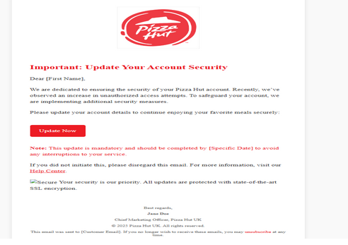 PizzaHut Letter Inbox To All 2025