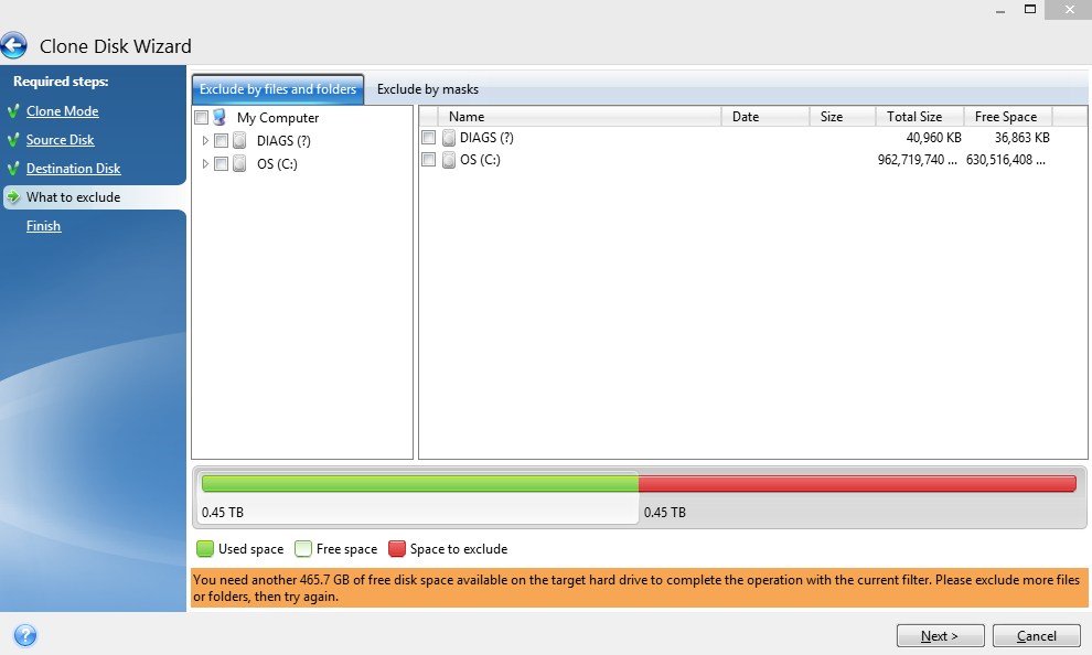 acronis true image hd clone partition