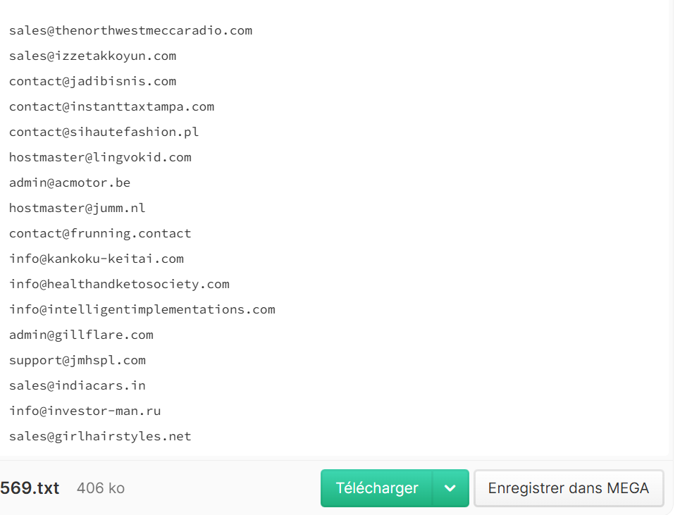 15k info-sales-admin Business Combined and Purified Email Leads from W…