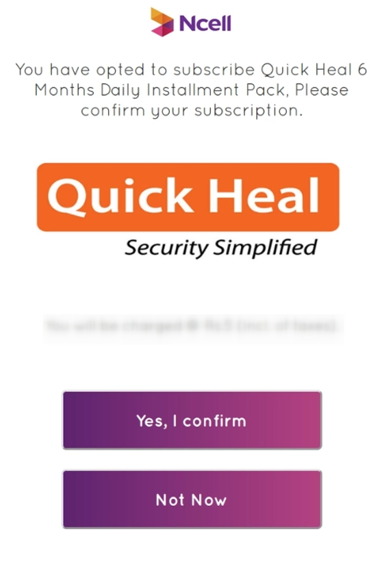[1-click] NP | Quickheal (Ncell)