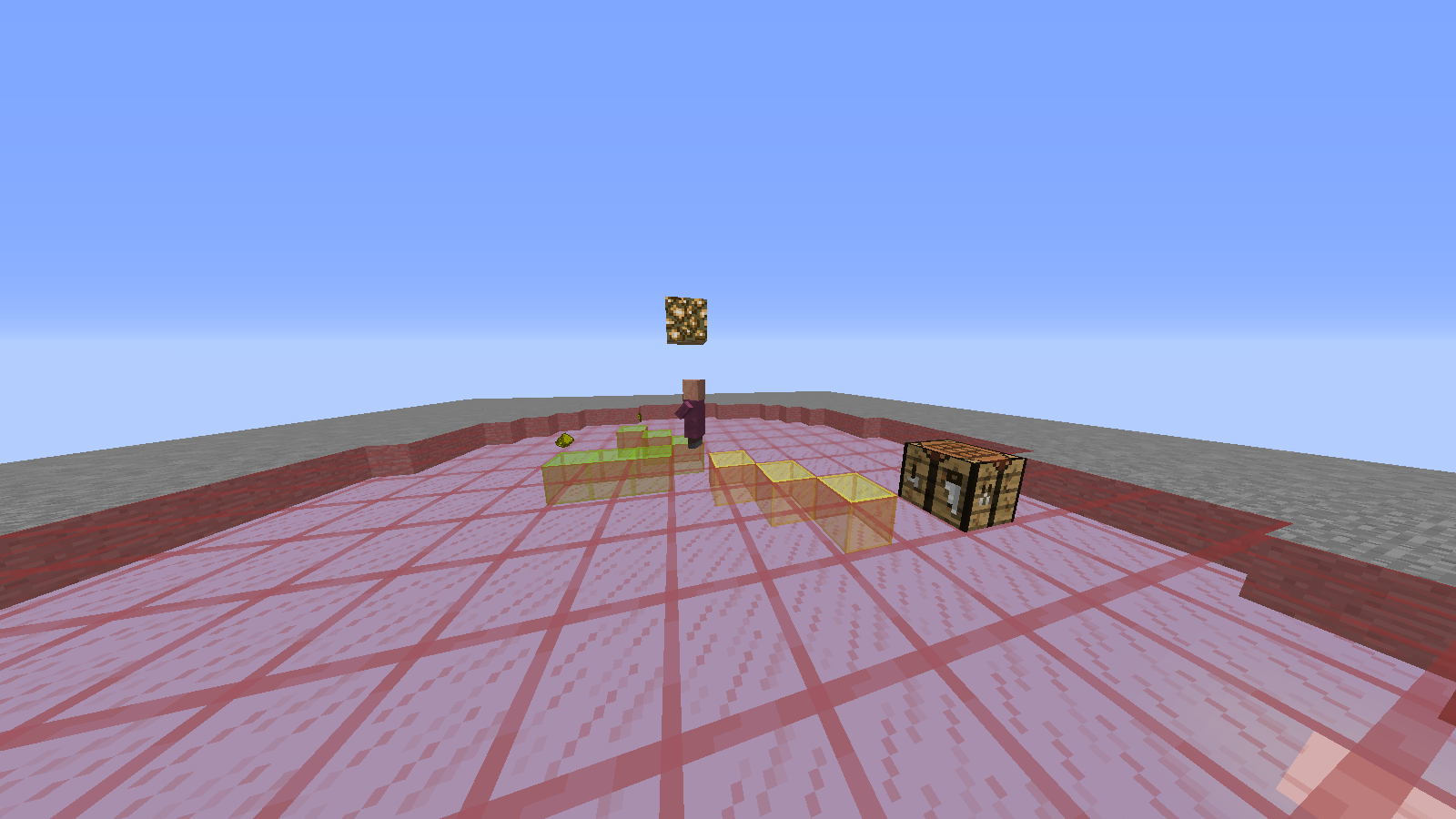 Villager radius detecting the crafting table and 4 glowstone dust