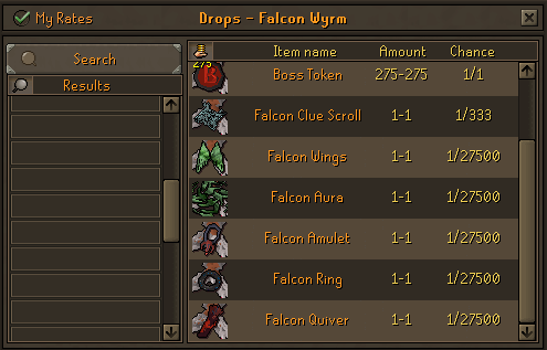 Falcon Wyrm Drops