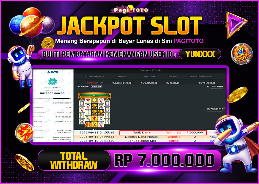 HAPPY JACKPOT MEMBER PAGITOTO MAHJONG WINS 2 Rp7.000.000-, - LUNAS