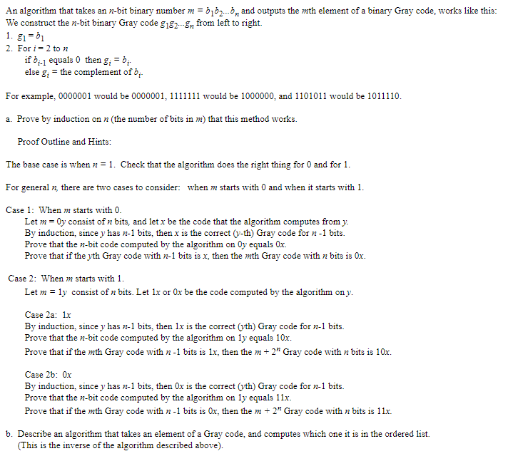 An Algorithm That Takes An N Bit Binary Number M Chegg Com