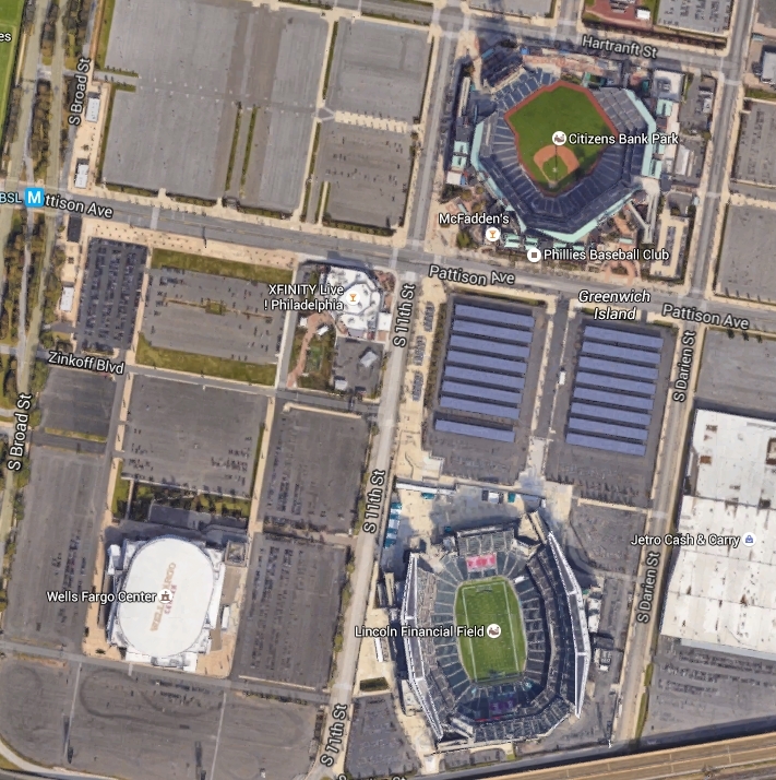 Are Kauffman Stadium (KC Royals) and Arrowhead Stadium (KC Chiefs) the