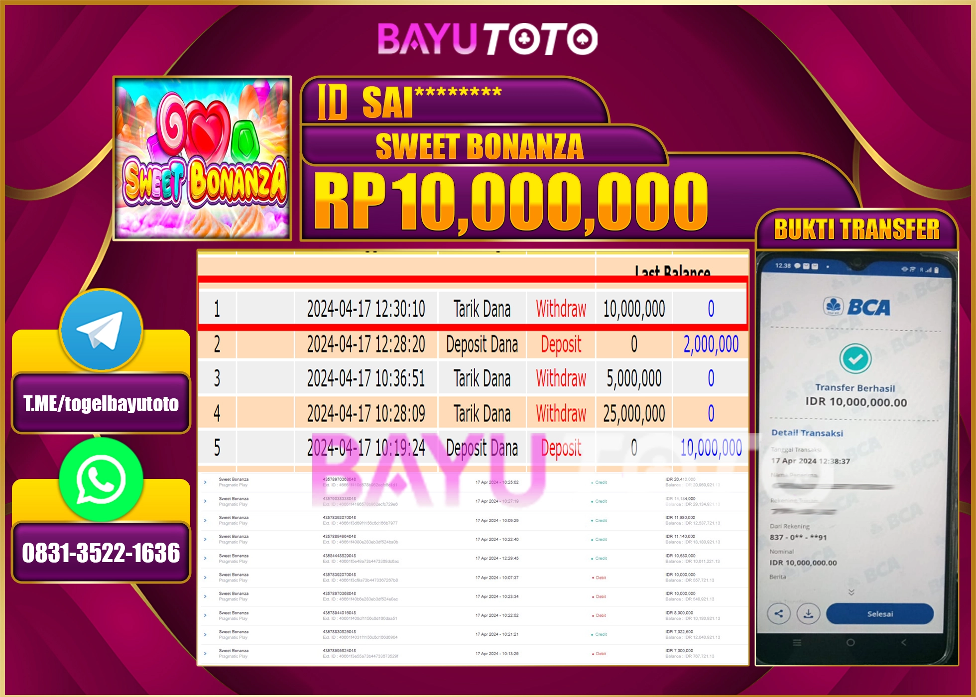 BAYUTOTO BUKTI KEMENANGAN BESAR LUNAS