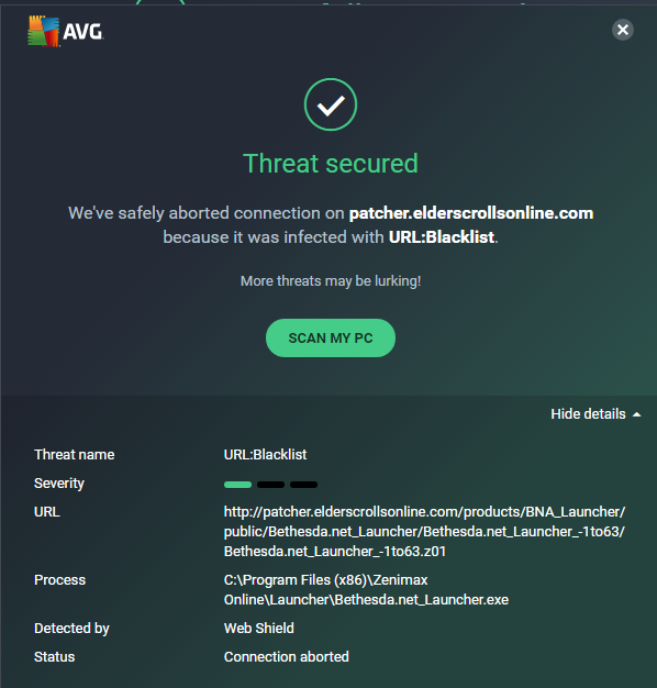 noscript blocks avast webshield