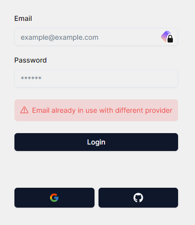 New view login page