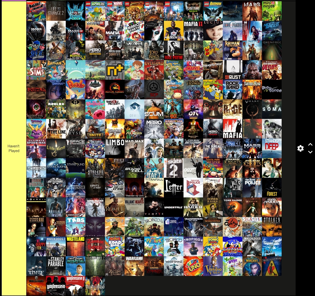 Create a Greatest videogames of all time!!! (100+ games) Tier List
