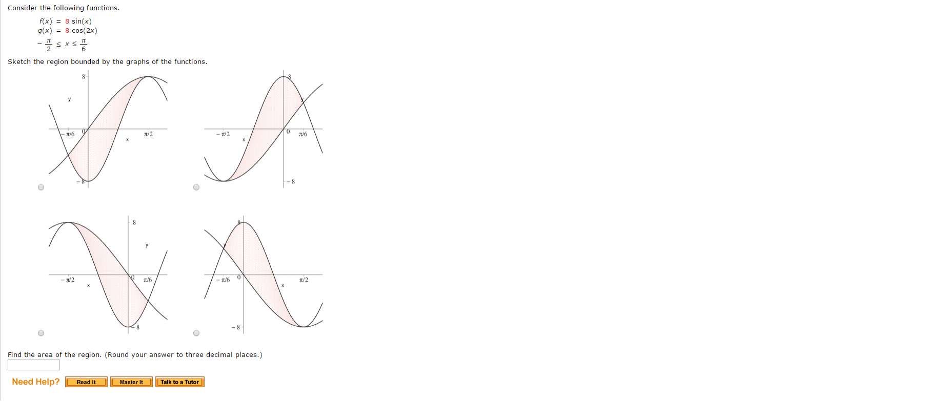 Solved Consider The Following Functions F X 8 Sin X Chegg Com