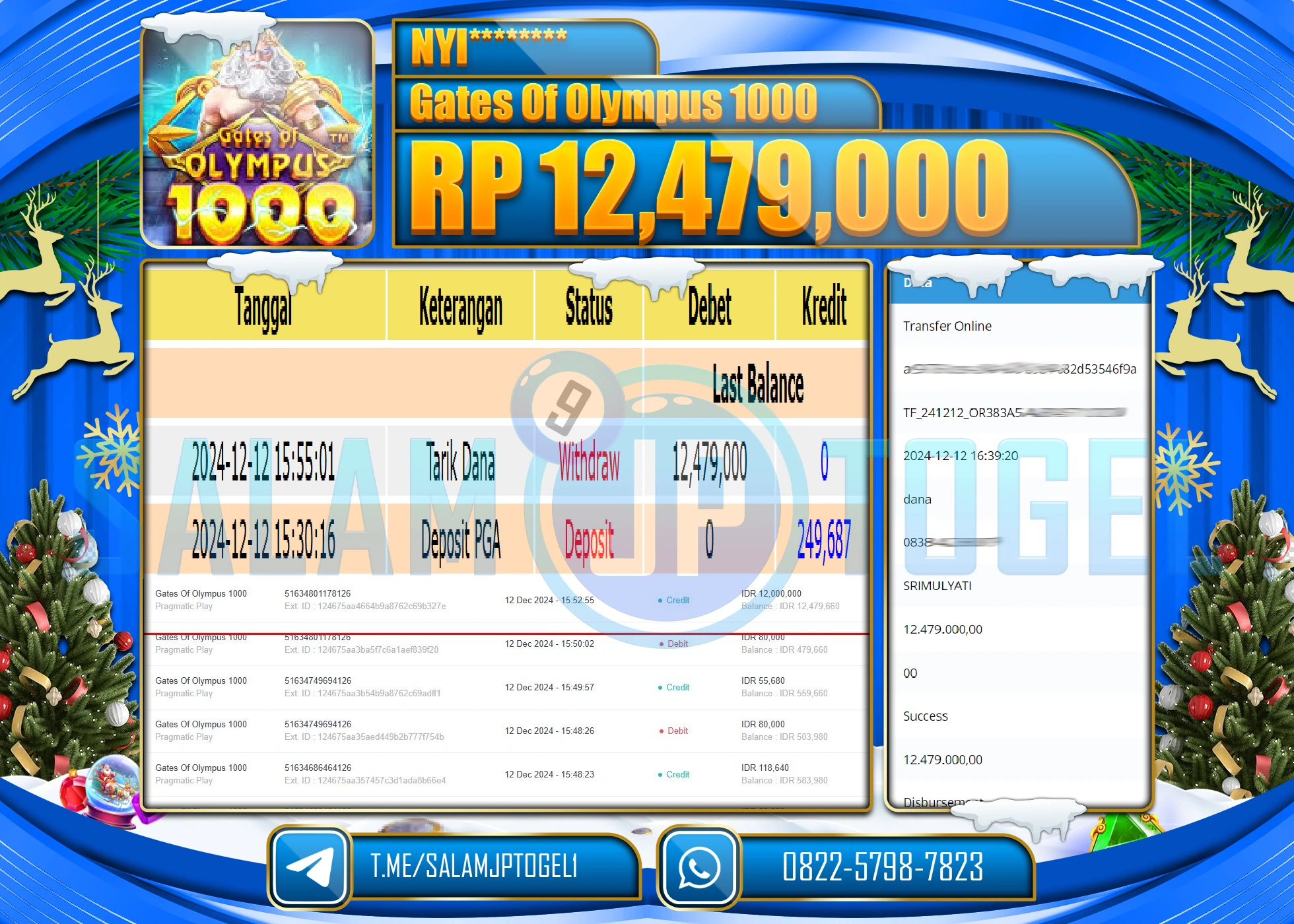 SALAMJPTOGEL MENANG SLOT GATES OF OLYMPUS 1000 Rp.12,479,000 LUNAS