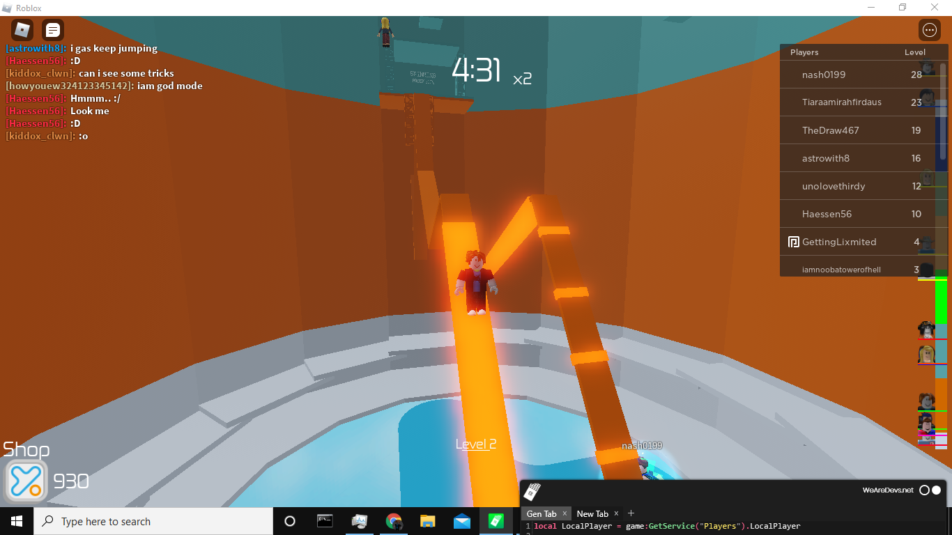 Roblox Tower Of Hell God Mode Script Wearedevs Forum - tower of hell gui roblox