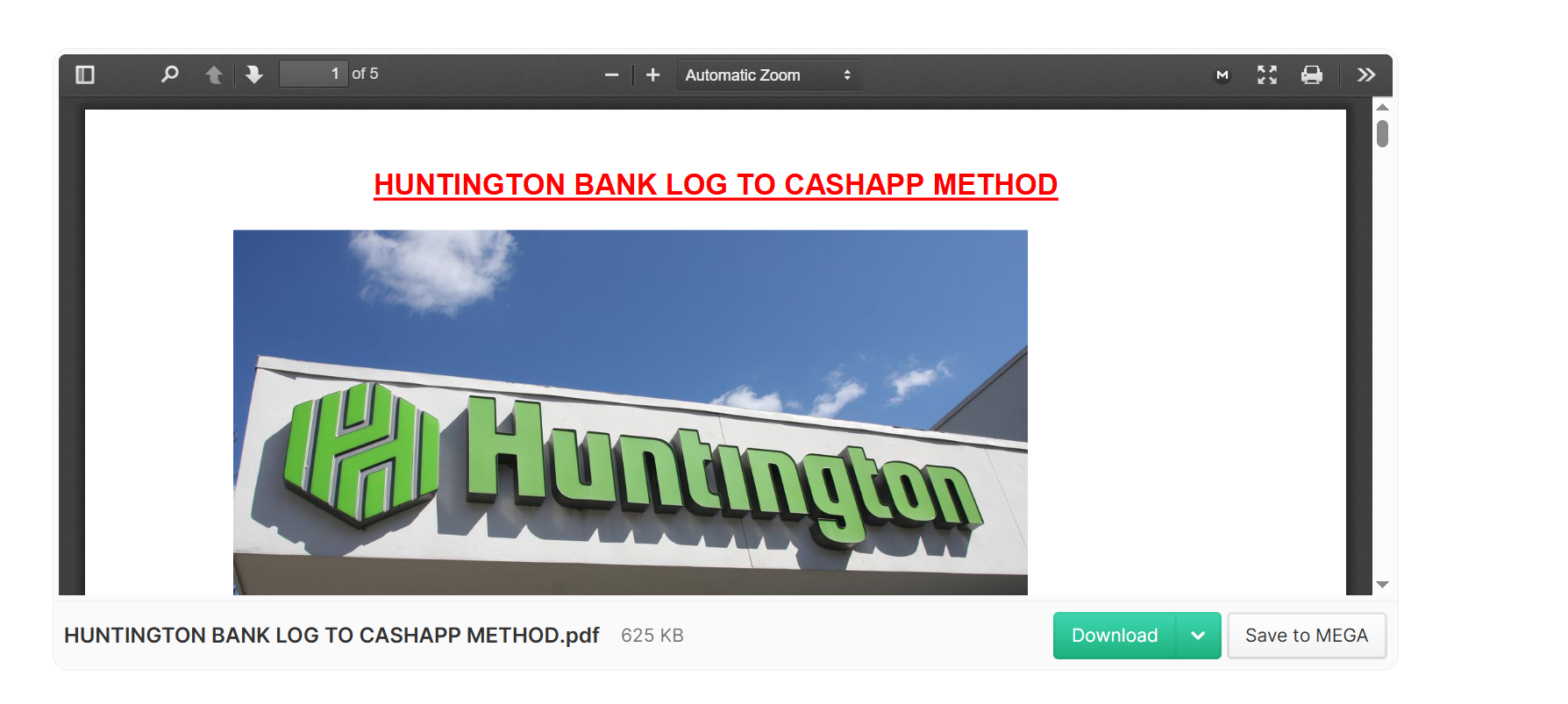 HUNTINGTON BANK LOG TO CASHAPP METHOD📌Fresh-Method✅-High-Quality-PDF-✅Latest-