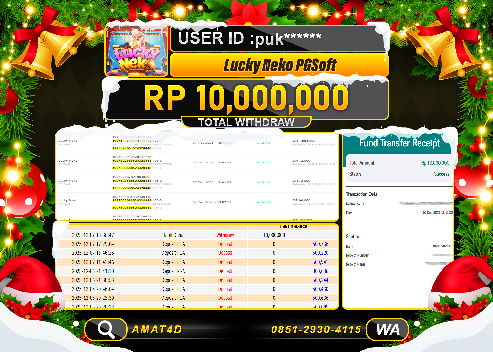 AMAT4D KEMENANGAN DI PGSOFT LUCKY NEKO Rp.10.000.000 BERHASIL TERBAYAR LUNAS