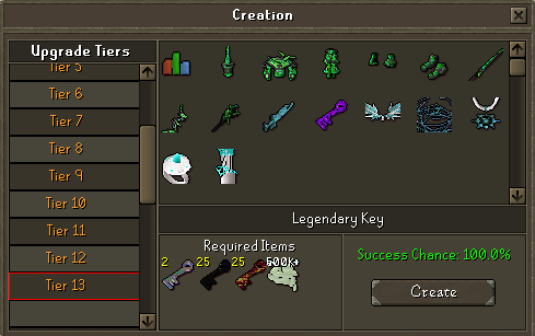 Legendary Key Creation