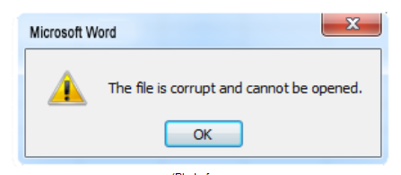 File. File is corrupted. Cannot open file. Ошибка файл поврежден.