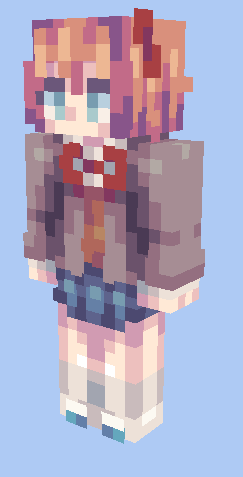 Natsuki from Doki Doki Literature Club! (Sayori and Yuri in desc) Minecraft Skin
