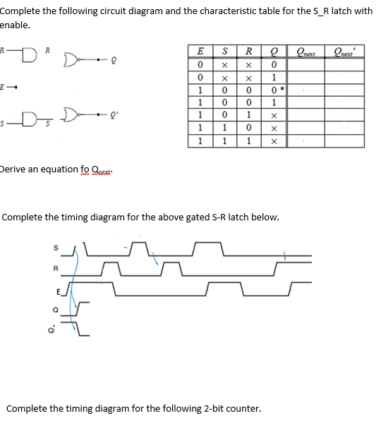 Solved Complete The Following Circuit Diagram And The Cha