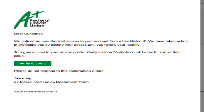 A+ Federal Credit Union ❤️ HTML Letter. ❤️ Good design.❤️ Freshly Developed.