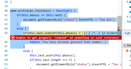 Solved 38 39 . prototype . checkGuess 41 42 43 | Chegg.com