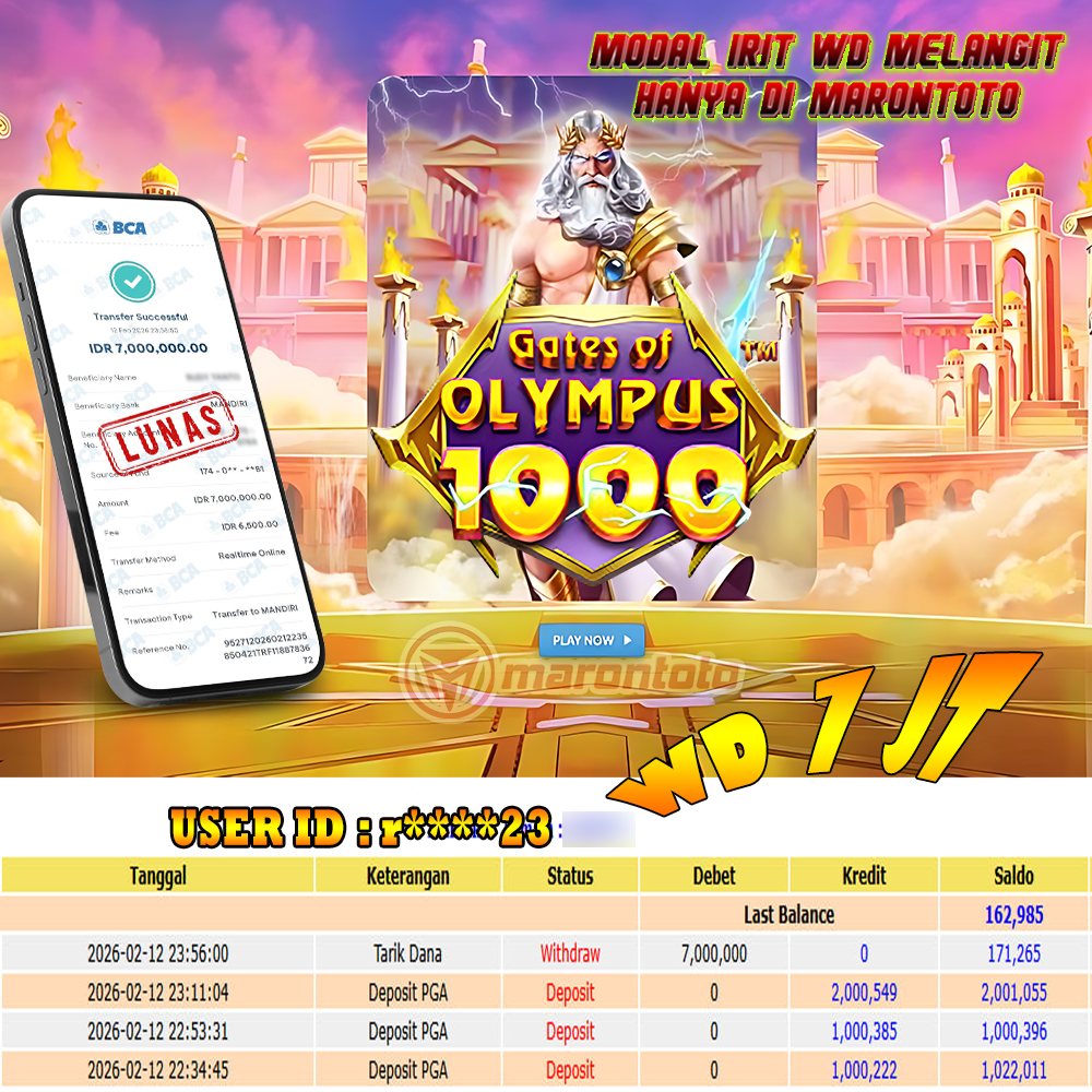 BUKTI JEPE SLOT GACOR DI GATES OF OLYMPUS 1000 - PRAGMATIC PLAY