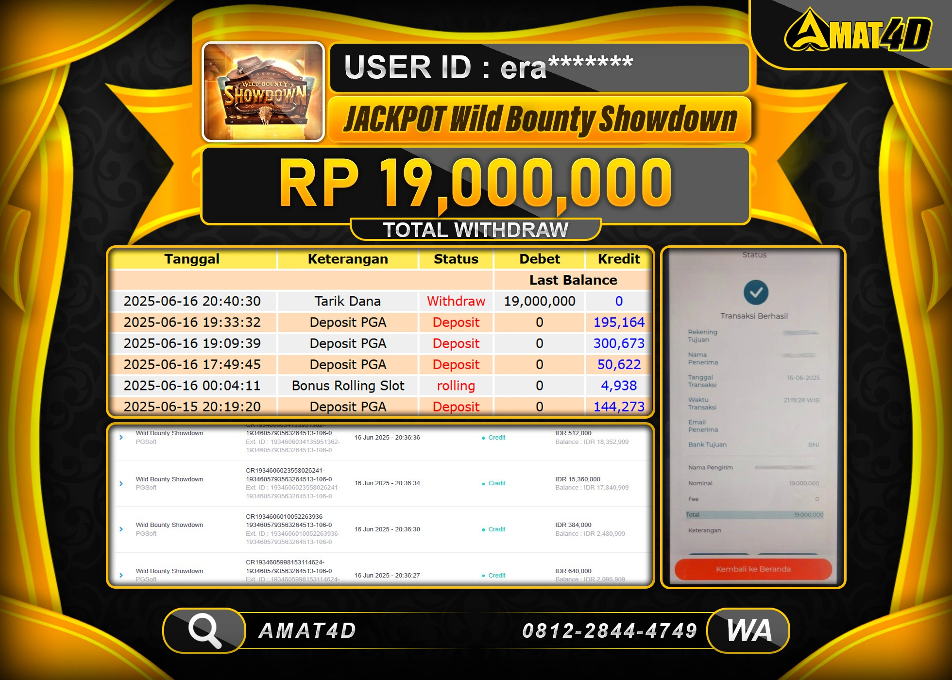 AMAT4D MENANG WILD BOUNTY SHOWDOWN  Rp.19.000.000 BERHASIL TERBAYAR LUNAS