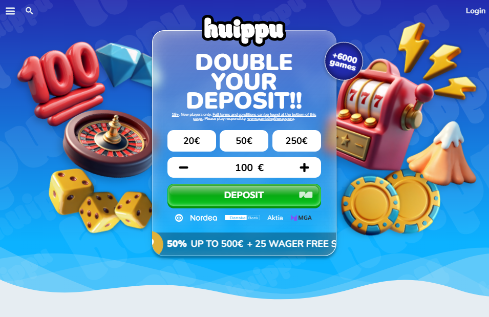 Huippu casino front page