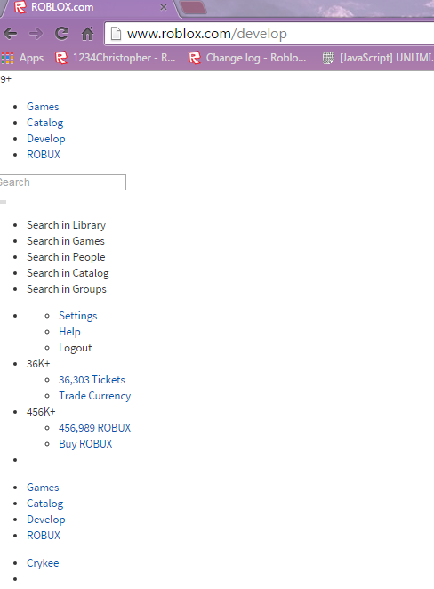 Fixed Roblox Com Develop Not Loading Css Website Bugs Roblox Developer Forum - logout robux