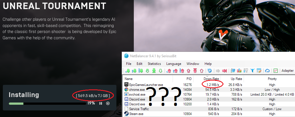 why does the epic games launcher download so slowly