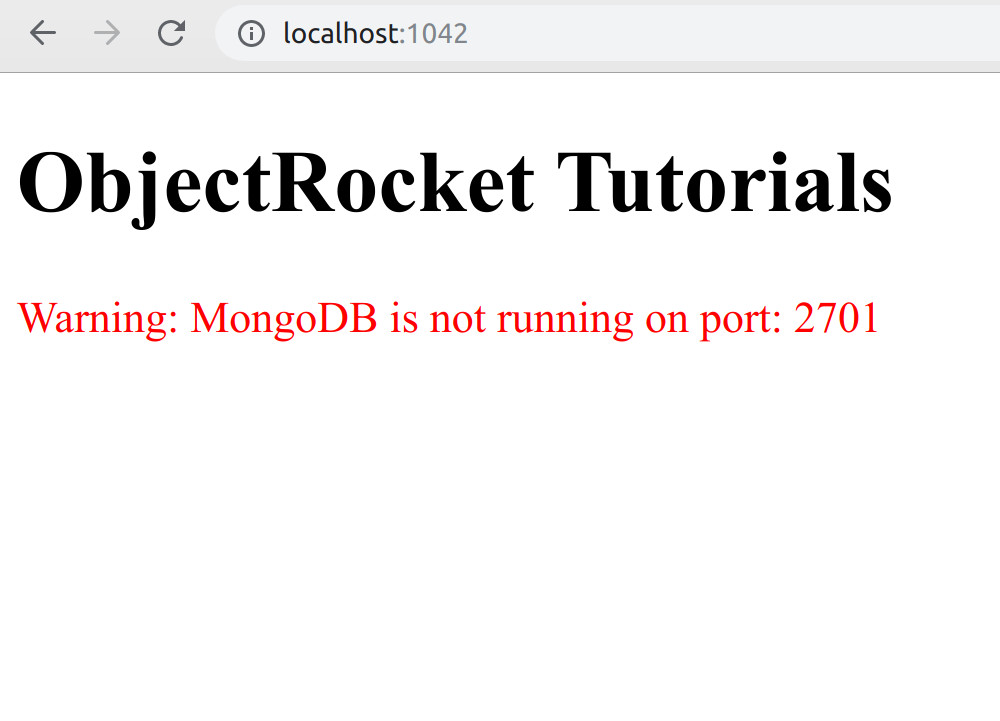 Screenshot of the Bottle framework returning MongoDB server response as HTML