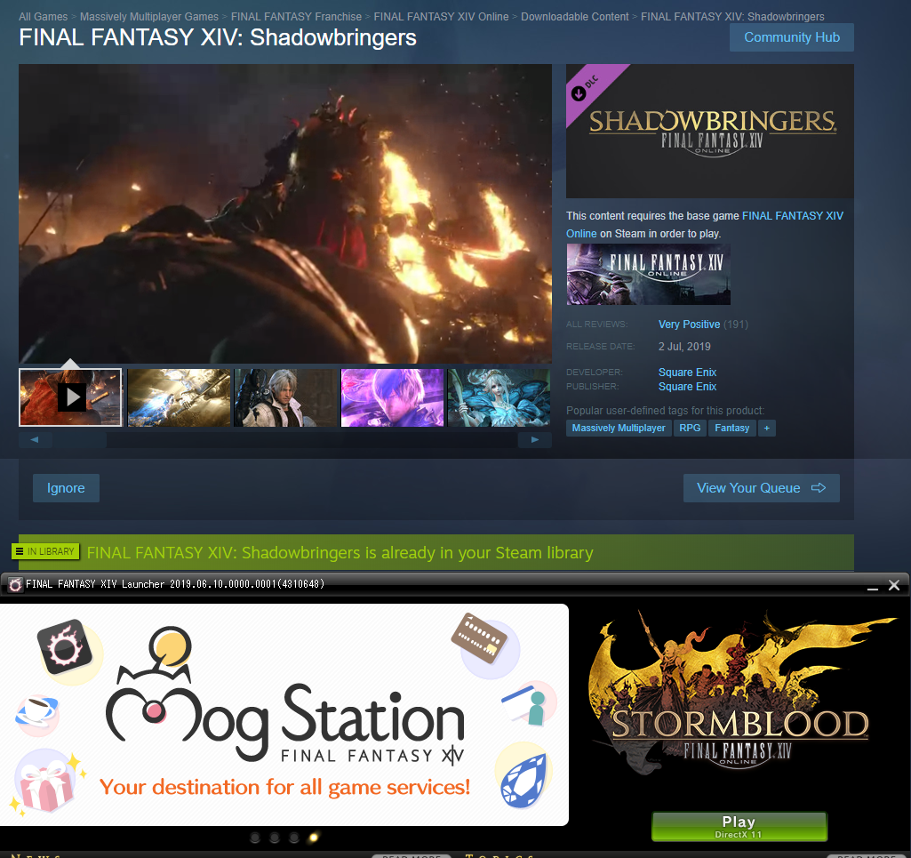 Steam And Launcher Mog Station Discrepancy Ffxiv