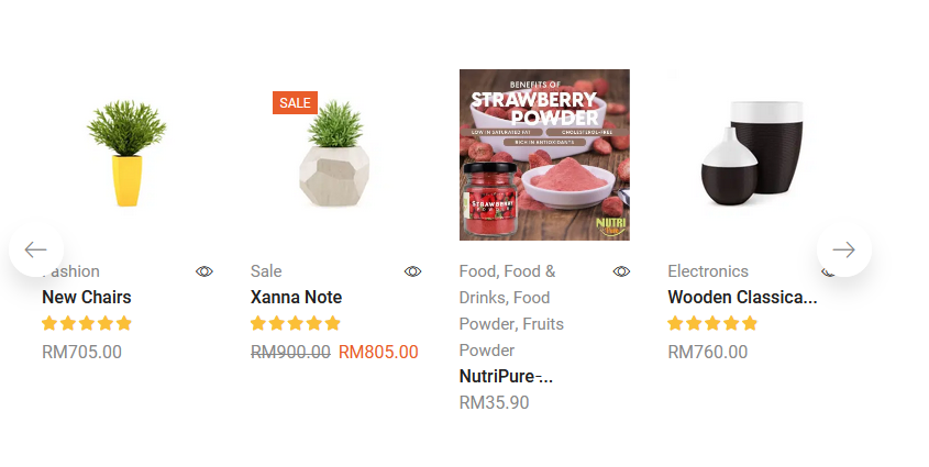 Product Slider Categories