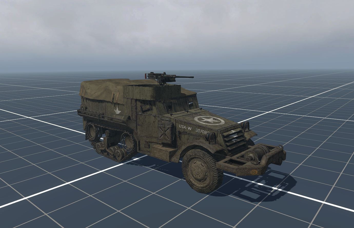 M3A1 Half-Track with cover and M2 Browning HMG
