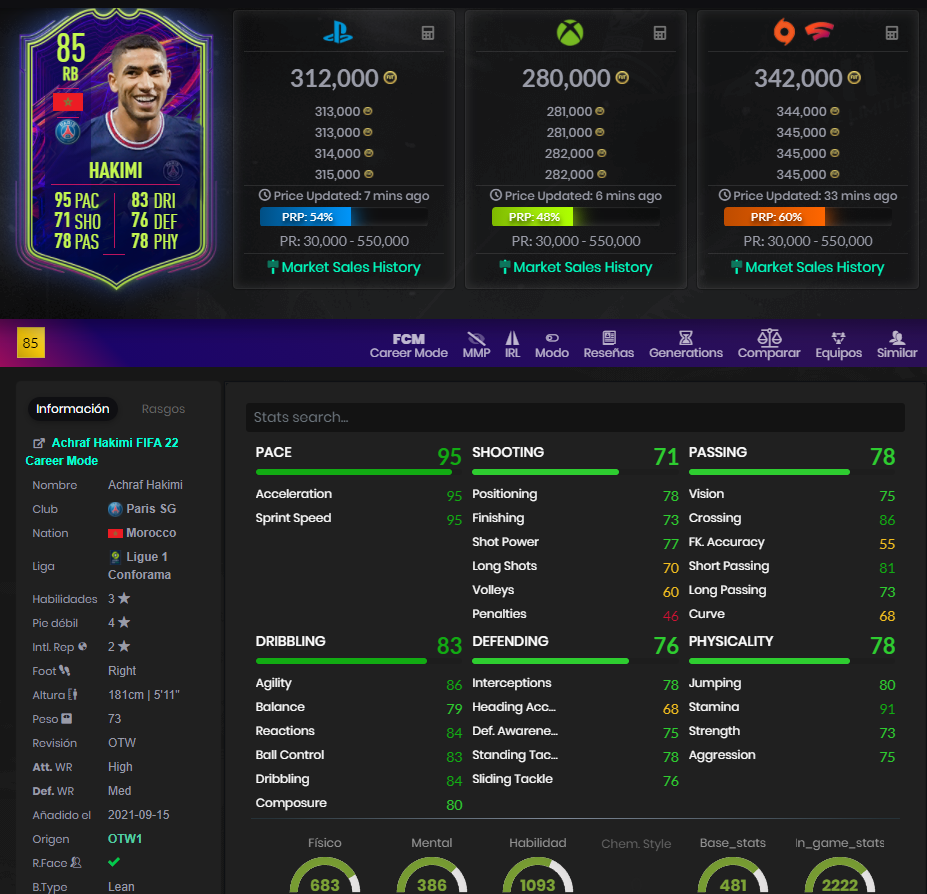 hakimi otw fifa 22